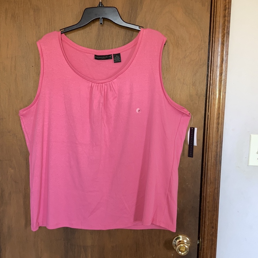 Preswick & Moore top sleeveless pink top with stretch casual size 3X - Picture 4 of 15